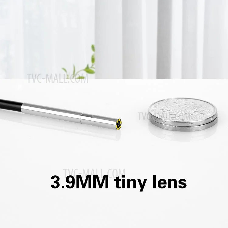 AN100 3-in-1 Endoscope Inspection Camera 3.9mm Snake Camera with 5M Semi-Rigid Cable
