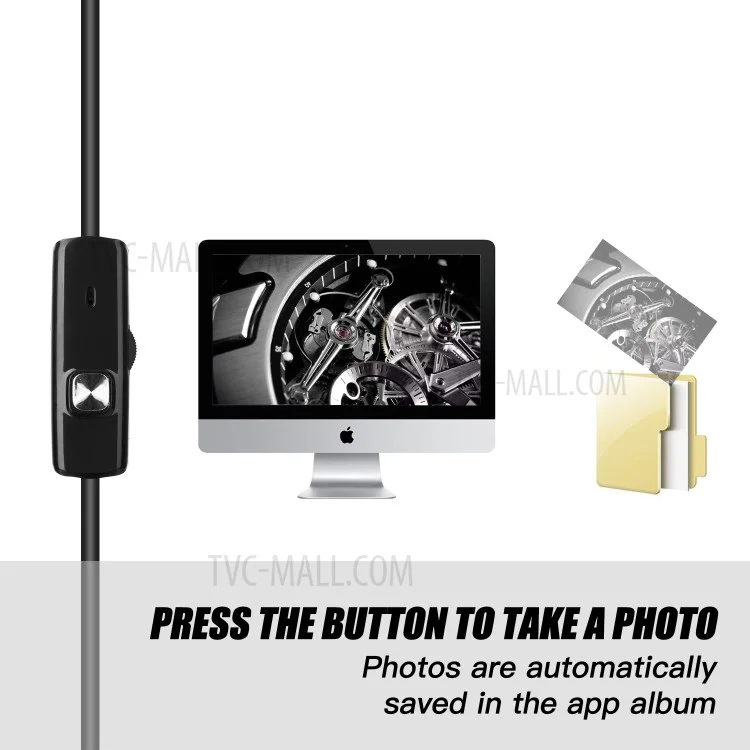 AN100 3-in-1 Endoscope Inspection Camera 3.9mm Snake Camera with 5M Semi-Rigid Cable