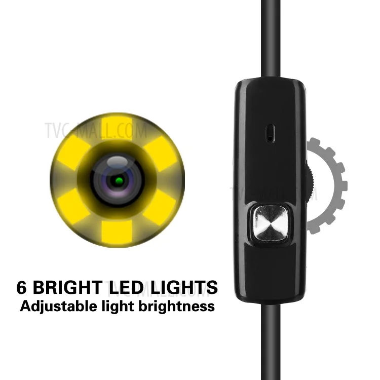 AN100 3-in-1 Endoscope Inspection Camera 3.9mm Snake Camera with 2M Semi-Rigid Cable