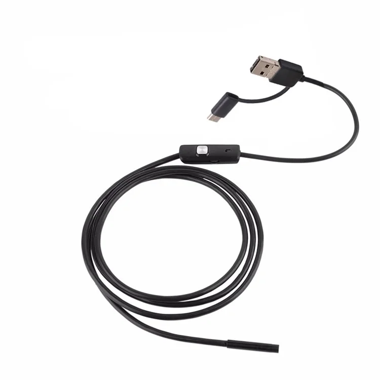 AN100 3-in-1 Endoscope Inspection Camera 8mm Snake Camera with 5M Semi-Rigid Cable