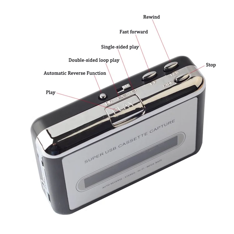 Nastro Portatile su pc Super Cassette su MP3 Audio Music CD CD Digital Player Converter Capture