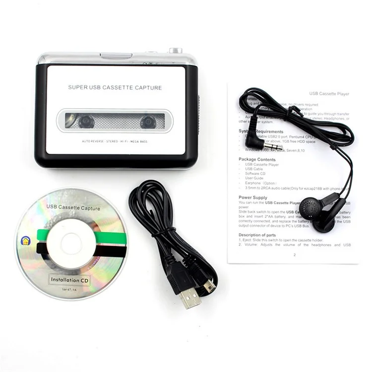 Portable Tape to PC Super Cassette To MP3 Audio Music CD Digital Player Converter Capture