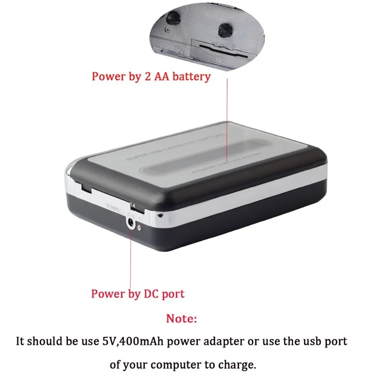 Nastro Portatile su pc Super Cassette su MP3 Audio Music CD CD Digital Player Converter Capture