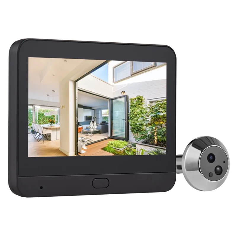 SY-36 4.3-inch Mini WiFi PIR Motion Detection Peephole Video Doorbell (Built-in Battery) - Black