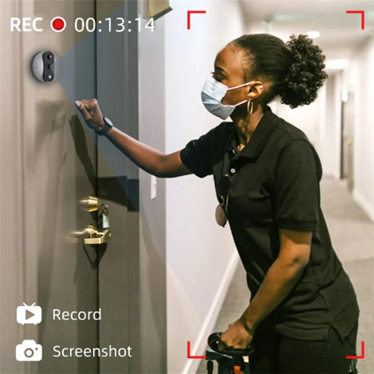 SY-37 Two-Way Audio 4.3-inch Color Screen Mini WiFi Peephole Video Doorbell (Built-In Battery) - Silver