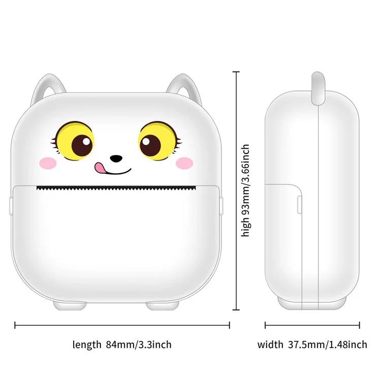 X15A Mini Inkless Bluetooth-compatible Thermal Printer Printing Device (5 Printing Paper Rolls + 5 Pens)