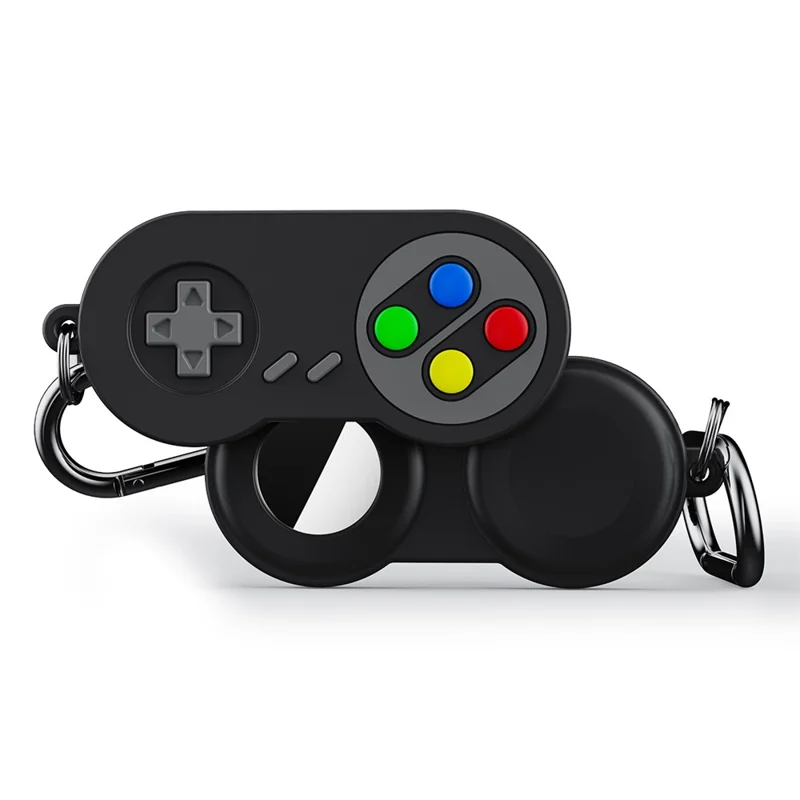 Pour Apple AirTag Protective Sleeve Retro Game Console Shape Silicone Case - Noir