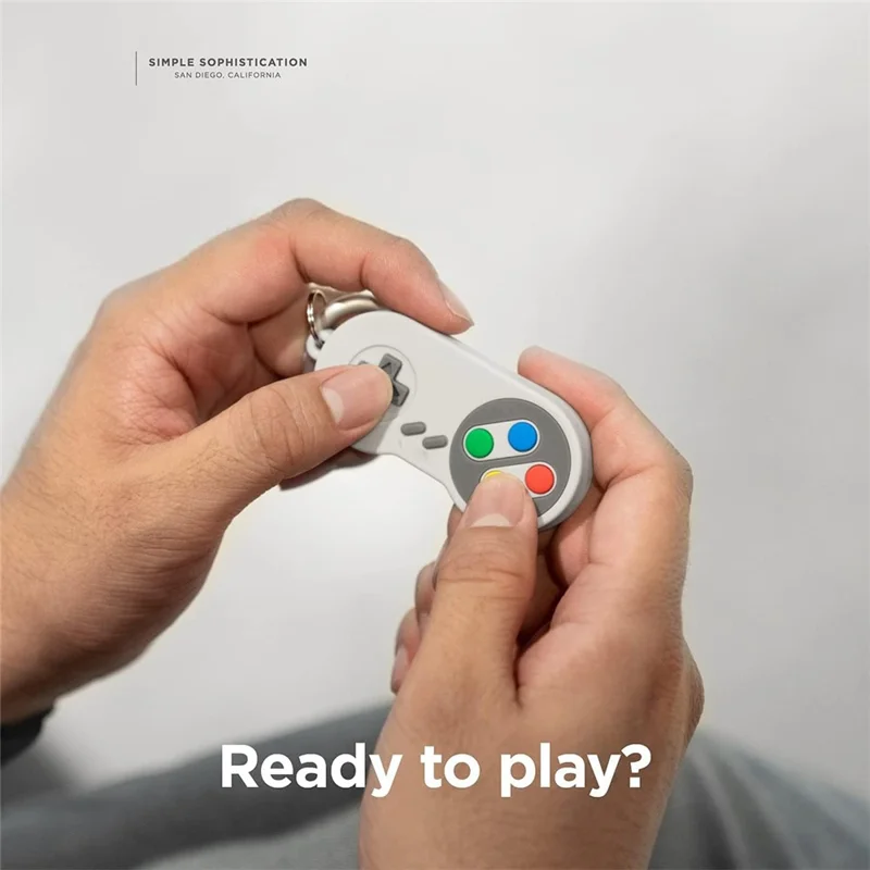 For Apple AirTag Protective Sleeve Retro Game Console Shape Silicone Case - White