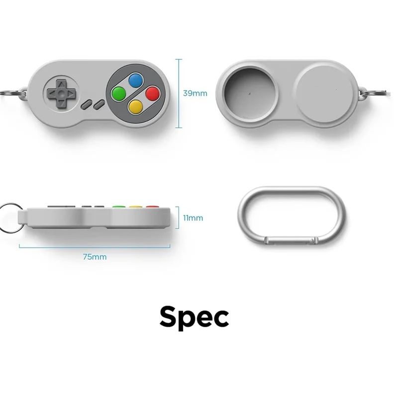 For Apple AirTag Protective Sleeve Retro Game Console Shape Silicone Case - White