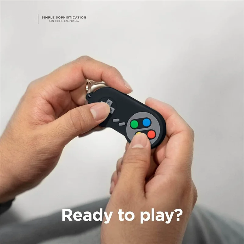 For Apple AirTag Protective Sleeve Retro Game Console Shape Silicone Case - Blackish Green