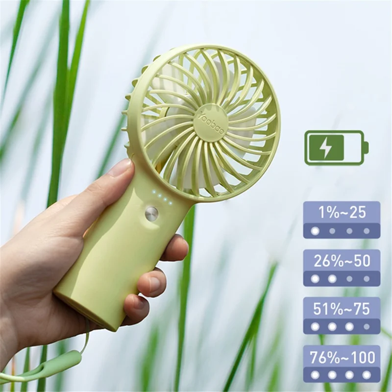 YOOBAO Y-F3 5000mAh Mini Handheld Fan 3 Speeds Adjustable Summer Fan - Mint Green