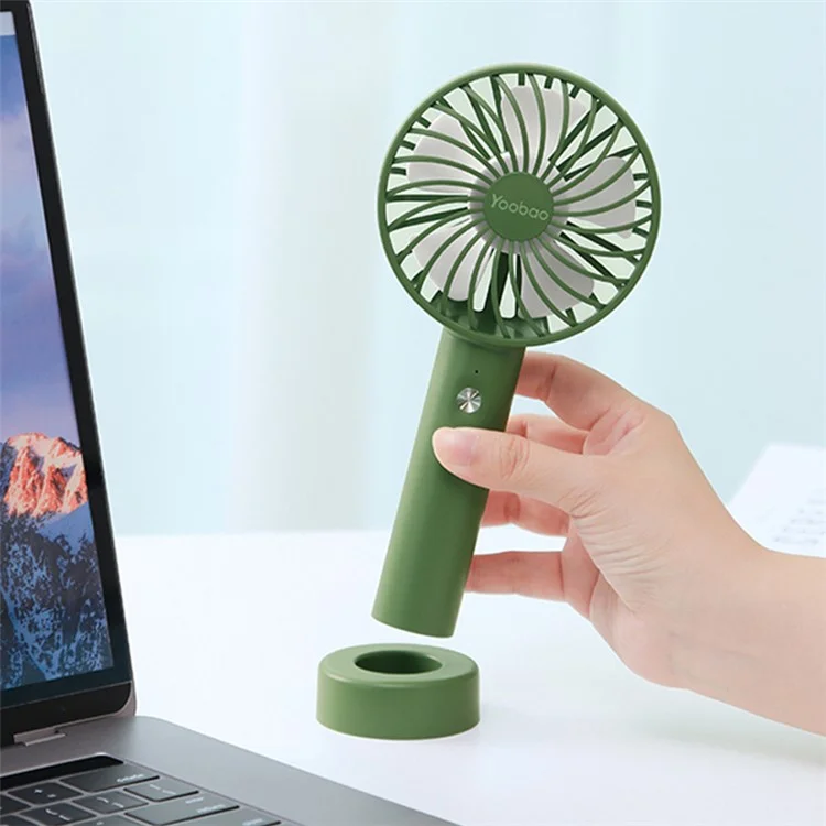 YOOBAO Y-F3S 2000mAh Ventilateur portable 3 réglages de vitesse Ventilateur de bureau 4 pales - Vert menthe