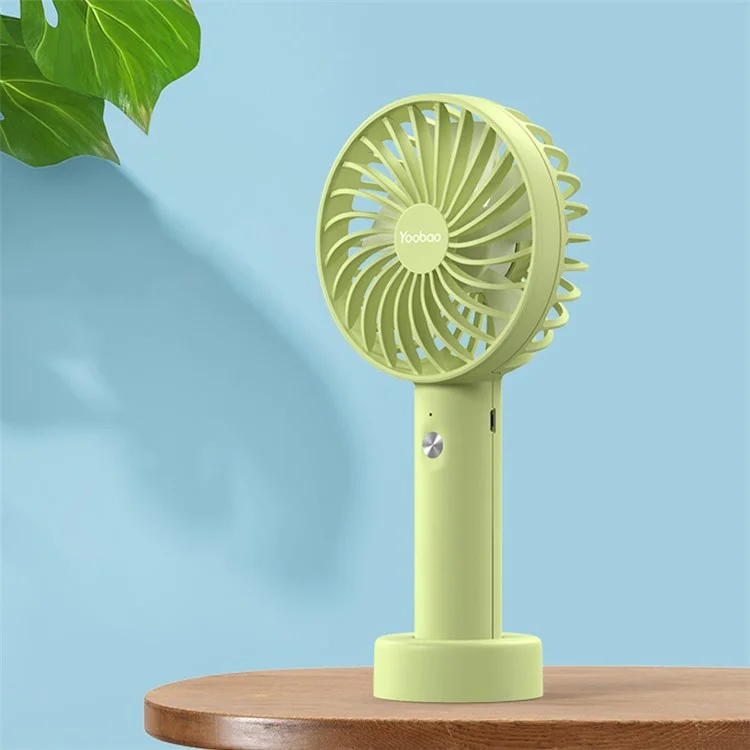 YOOBAO Y-F3S 2000mAh Ventilateur portable 3 réglages de vitesse Ventilateur de bureau 4 pales - Vert menthe