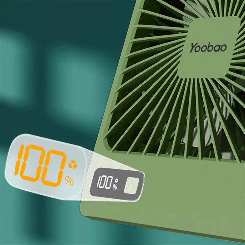 YOOBAO Q3C 2000mAh Desktop Cooling Fan 5-Speed Adjustable Air Fan - Green