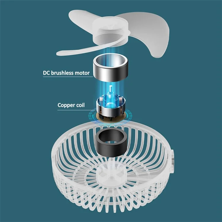 YOOBAO Y-F2 USB Powered Desktop Fan Rotatable Mute Table Cooling Fan - White