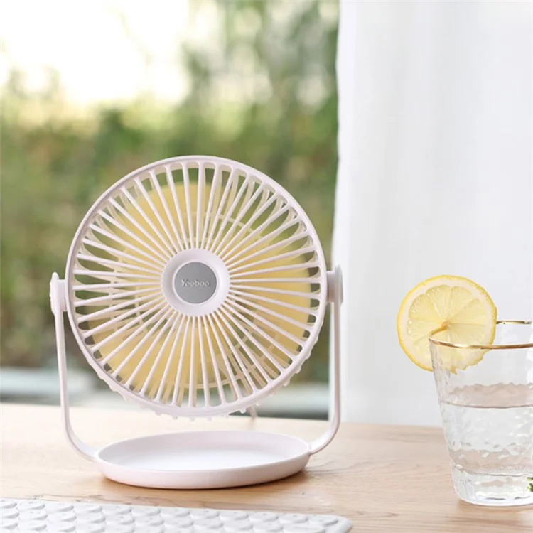 YOOBAO Y-F2 USB Powered Desktop Fan Rotatable Mute Table Cooling Fan - White