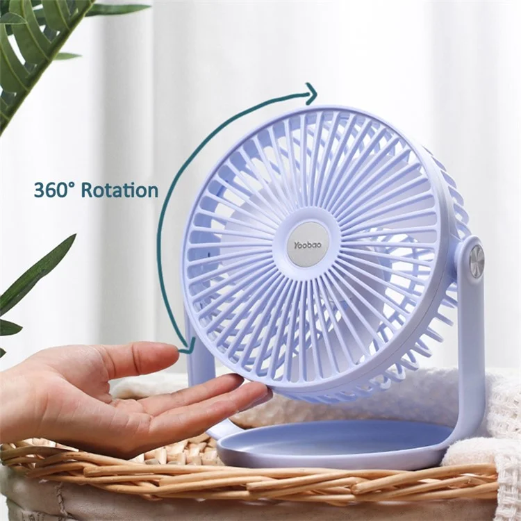 YOOBAO Y-F2 USB Powered Desktop Fan Rotatable Mute Table Cooling Fan - White