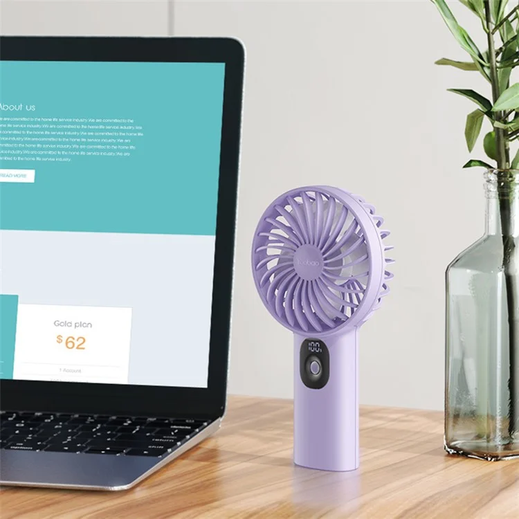 YOOBAO Y-F3PL 8000mAh Handheld Fan Portable Cooling Fan with Battery Indicator - Blue