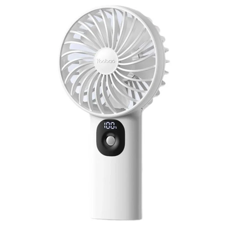 YOOBAO Y-F3PL 8000mAh Handheld Fan Portable Cooling Fan with Battery Indicator - White