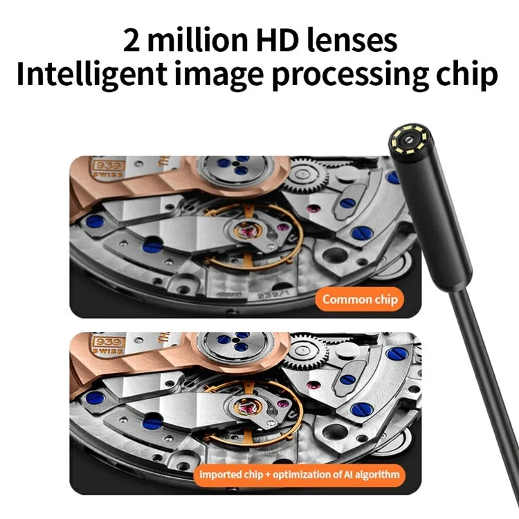 DN200 3m Hard Wire 8mm Lens 1080P HD Endoscope Type-C Phone Industrial Inspection Camera (With 8Pin and Micro Adapter)