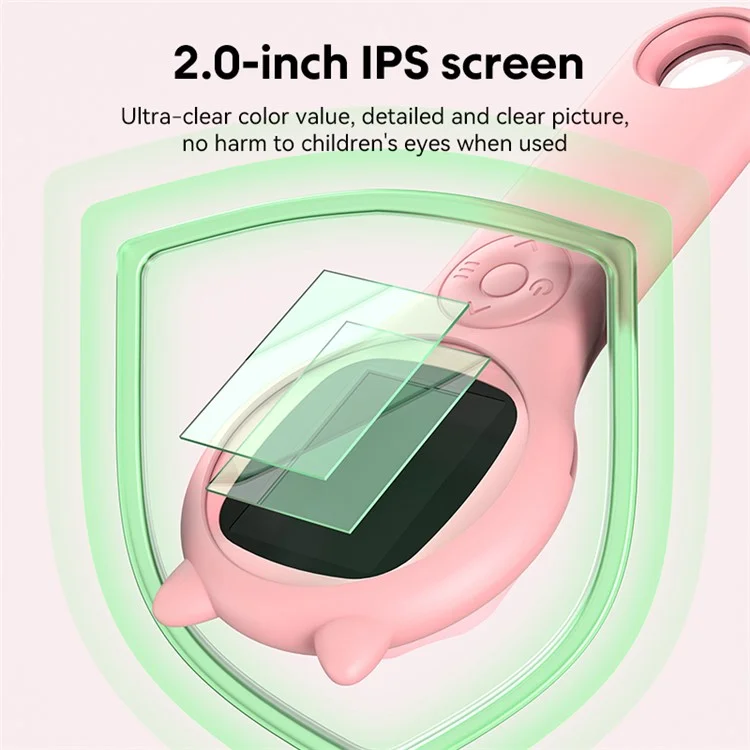 335 Upgraded 500X Magnification 2-inch IPS Screen Children Microscope Science Experiment Toy - Pink