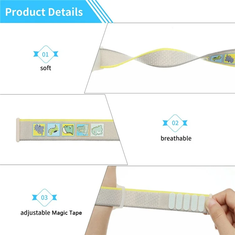 TPU Case for AirTag Cartoon Magic Tape Nylon Band Loop Wristband, with Front Back Film Set - Space