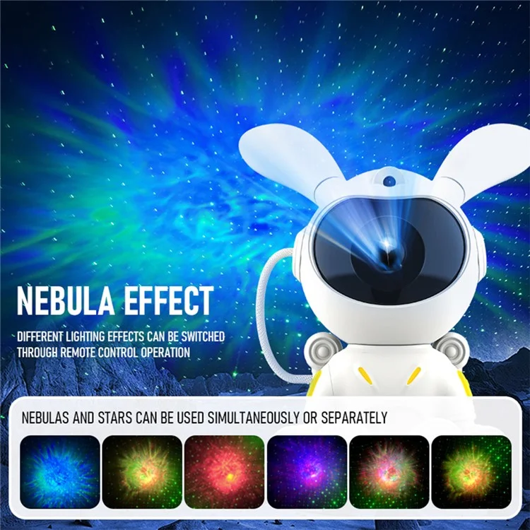 G002 Remote Control Space Rabbit Projector Lamp Stars Nebulae Projection Table Light