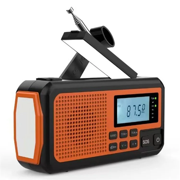 373 Multifunctional Outdoor Emergency Hand Crank AM / FM Solar Radio Power Bank, Versión Europea