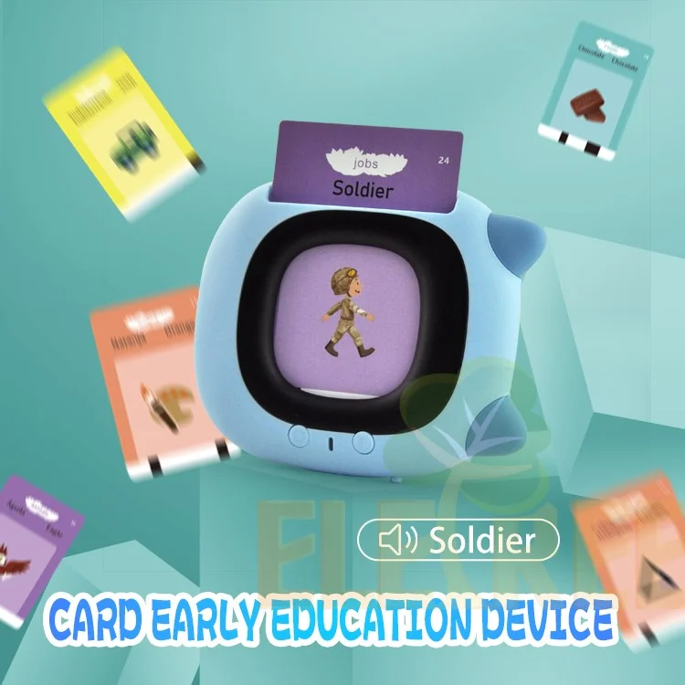 Schede flash parlanti KDC-0024 Giocattoli educativi Giocattoli per l'apprendimento per i bambini piccoli (versione in inglese) - Blu