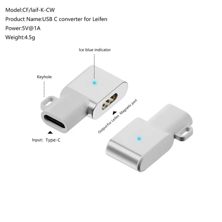 Adaptateur Coude Femelle Type-C vers 3 Broches avec Chargeur Magnétique pour Brosse à Dents Électrique Laifen
