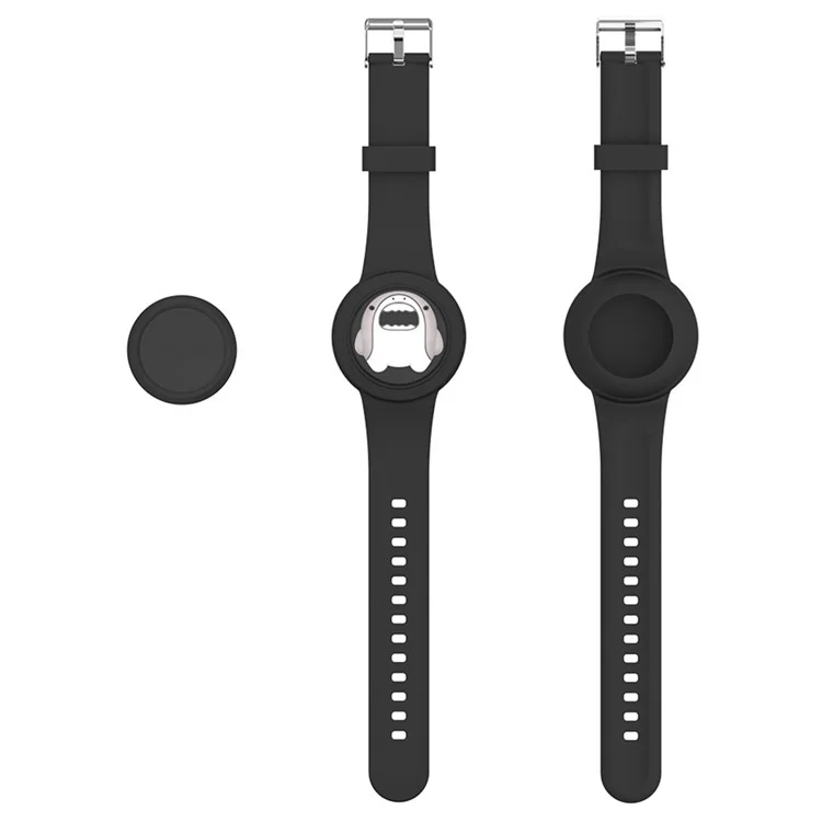 Водонепроницаемый чехол для Apple AirTag Силиконовый ремешок для часов Bluetooth-трекер Защитный чехол с мультяшным рисунком - Акула