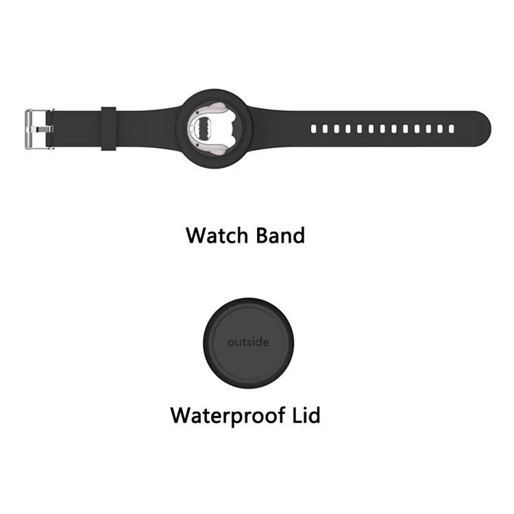 Водонепроницаемый чехол для Apple AirTag Силиконовый ремешок для часов Bluetooth-трекер Защитный чехол с мультяшным рисунком - Акула