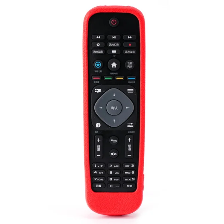 Silikon-Abdeckung für Philips TV-Fernbedienung, Anti-Verlust-Fernbedienungsgehäuse, Ersatz - Rot