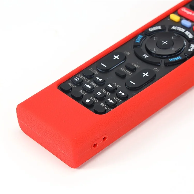Silicone Cover for Sony TV RMF-TX300U RMF-TX200E Remote Control Shockproof Case with Strap - Red