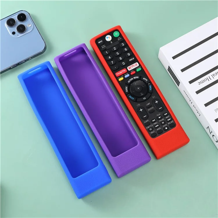 Silicone Cover for Sony TV RMF-TX300U RMF-TX200E Remote Control Shockproof Case with Strap - Red