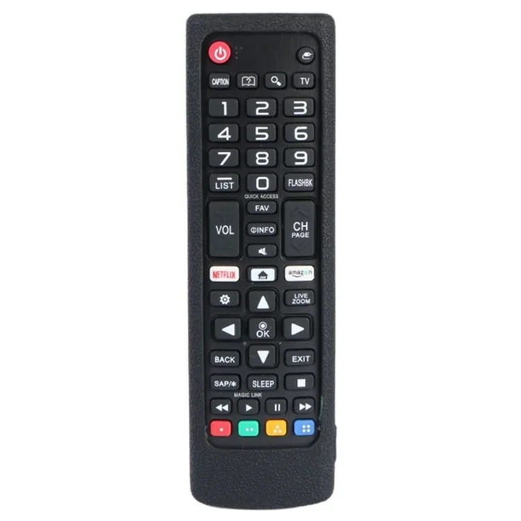 Silicone Protective Case for LG AKB Series Smart TV Remote Control Cover with Strap - Black