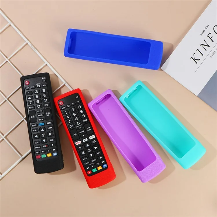 Silicone Protective Case for LG AKB Series Smart TV Remote Control Cover with Strap - Black