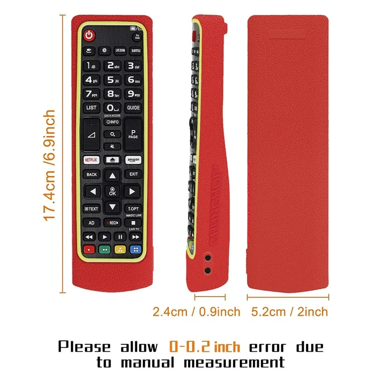 Silicone Protective Case for LG AKB Series Smart TV Remote Control Cover with Strap - Black