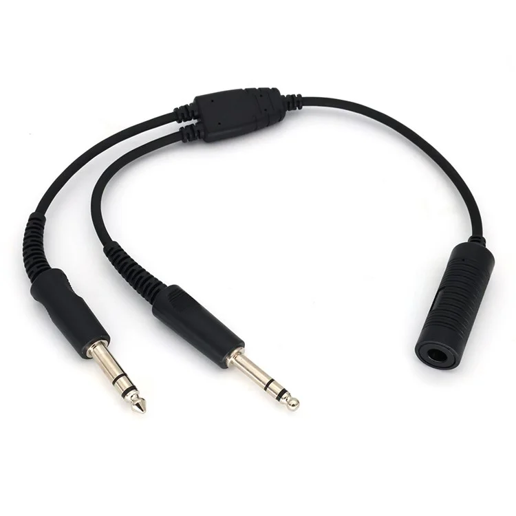 Adaptador de cable de auriculares de aviación de 7,1 mm a conector doble GA Accesorios de cable de auriculares Airbus