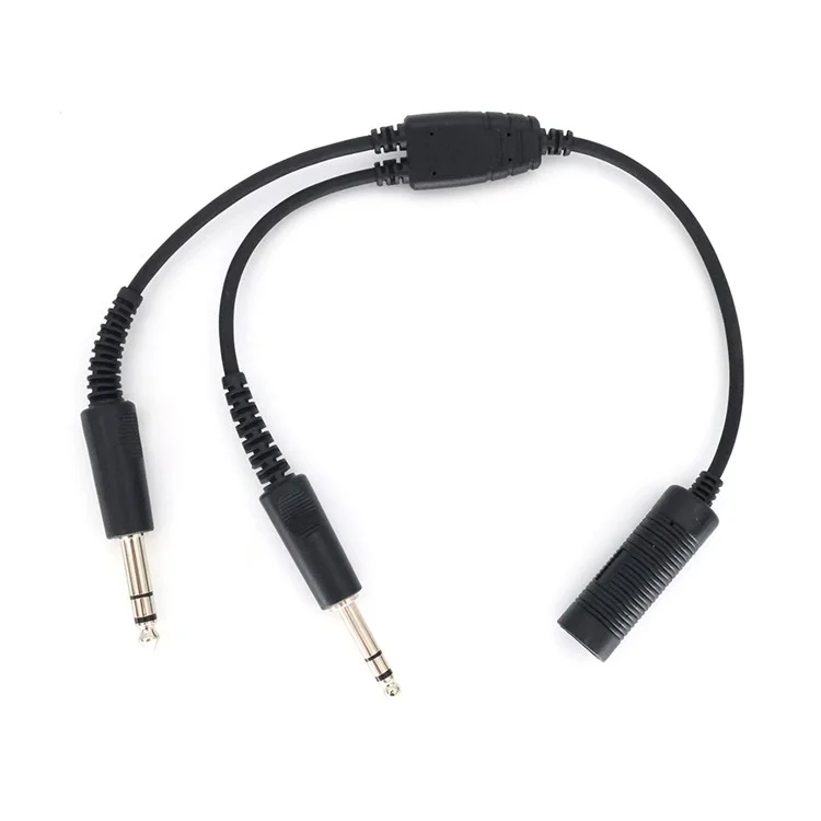 Adaptador de cable de auriculares de aviación de 7,1 mm a conector doble GA Accesorios de cable de auriculares Airbus