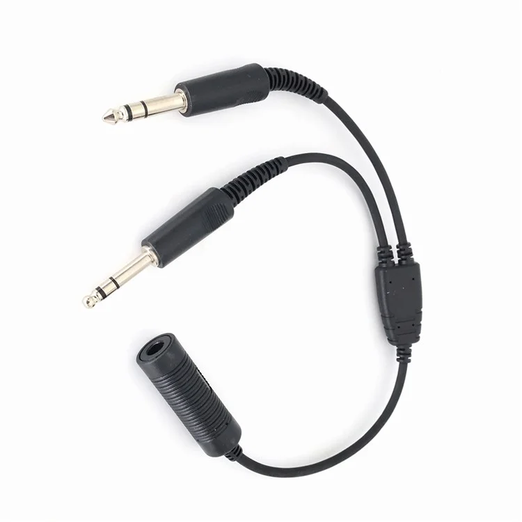 Adaptador de cable de auriculares de aviación de 7,1 mm a conector doble GA Accesorios de cable de auriculares Airbus