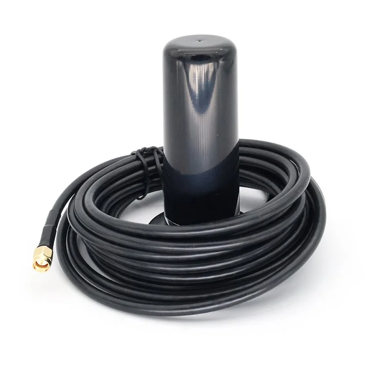 4G LTE 700-2700MHZ Small Steel Gun Antenna 5.5cm Strong Magnetic Base Large Sucker with 5m SMA-Male Extension Cable