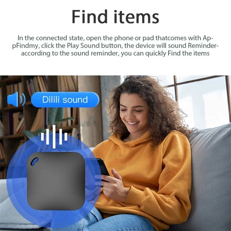 FD001 Compatible con Apple Key Finder Luggage Tracker Smart Tag para llaves, billetera, mascotas - Negro