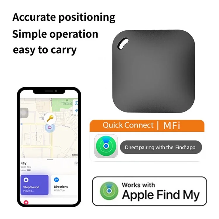 FD001 Compatible with Apple Key Finder Luggage Tracker Smart Tag for Key, Wallet, Pet - White