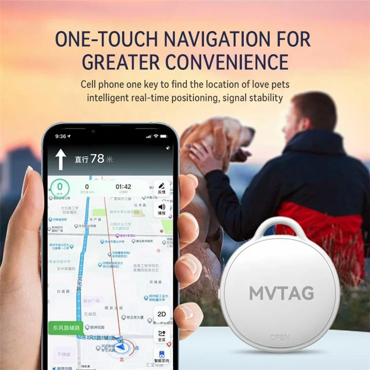 F6 MFI Certified Smart Finder Bluetooth-compatible Luggage Tracker Smart Tag for Key, Backpack, Wallet Compatible with Apple - White