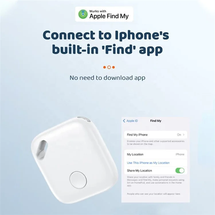 Rastreador de Posicionamento de Carro F1 para Mala, Bolsa, Carteira, Animais de Estimação Compatível com Apple Find My - Preto