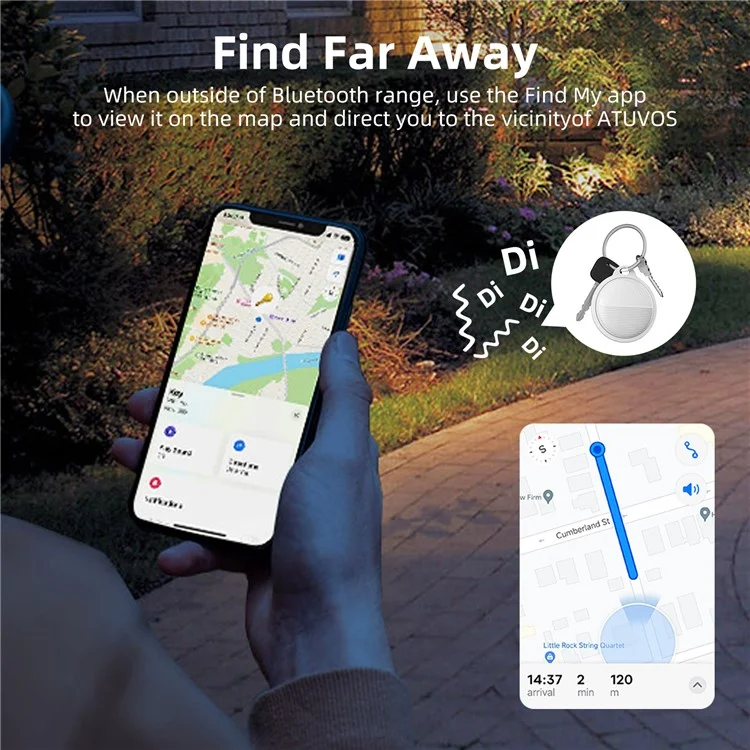 F03 Pet Smart Finder Bluetooth Tracker de Bagagem Compatível com Apple Find My - Branco