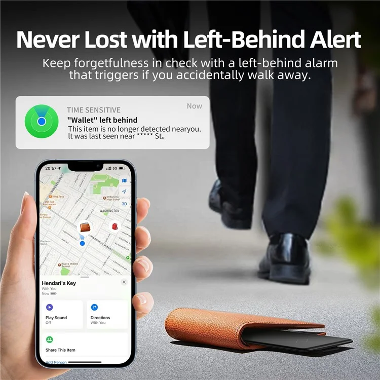 F05 Ultra-Thin Card Type Smart Finder Bluetooth-compatible Tracker Item Locator for Wallet, Luggage, Bike