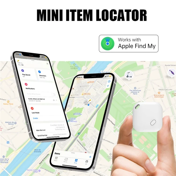 F02 Smart Finder Bluetooth Tracker de Bagages Compatible avec Apple Find My - Blanc