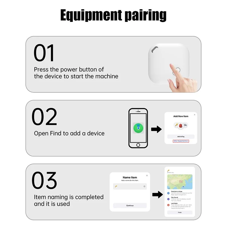 F02 Smart Finder Bluetooth Tracker de Bagages Compatible avec Apple Find My - Blanc